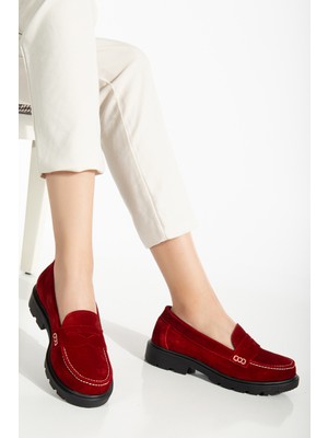 Analin Shoes Kadın  Deri Light Tabanlı Saraçlı Rahat Loafer Ayakkabı