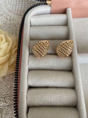 Stainless Steel Gold Çelik Damla Küpe