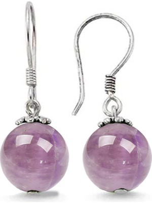 Pigado 925 Ayar Gümüşlü Ay Taşı Yeşim Taşı Sitrin Doğaltaş Küpe