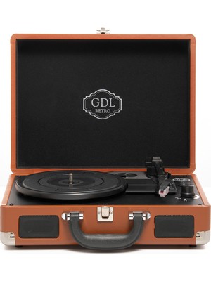 GDL Retro T317B PRO Çanta Pikap Bluetooth Şarjlı Metal İğneli Kahve