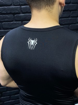 Yhm Erkek Spor Atlet Süper Esnek Compression Fitness Tank Top Terletmez Siyah