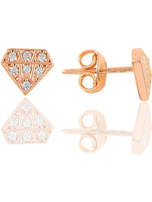 Söğütlü Silver Gümüş  Zirkon Taşlı Elmas Küpe