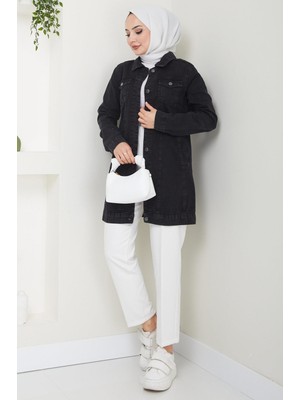 Hafsa Mina Klasik Kot Ceket Siyah HM2455