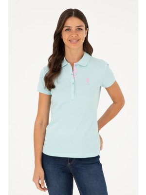U.S. Polo Assn. Kadın Su Yeşili Basic Polo Yaka Tişört 50280060-VR083
