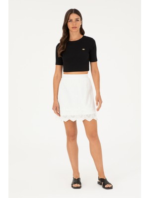 U.S. Polo Assn. Kadın Ekru Etek (Dokuma) 50282350-VR019