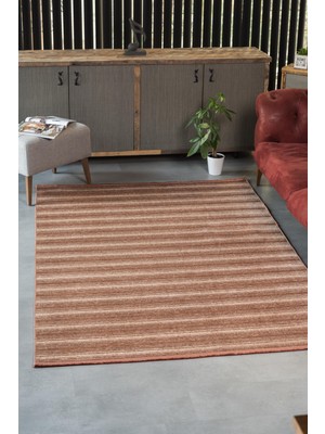 Colore Home Ada Kaymaz Taban Yıkanabilir Dokuma Kiremit Kilim Turuncu Yolluk