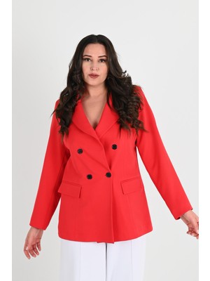 Moda Xlarge Kadın Astarlı Büyük Beden Blazer Ceket 0101-1