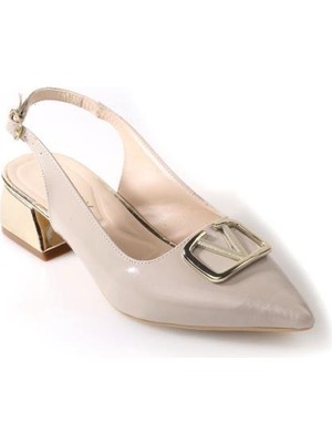 Papuçcity Sprs 02828 4 Cm Topuklu Kadın Arkası Açık Stiletto Ayakkabı