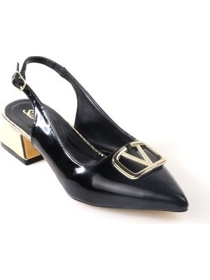 Papuçcity Sprs 02828 4 Cm Topuklu Kadın Arkası Açık Stiletto Ayakkabı