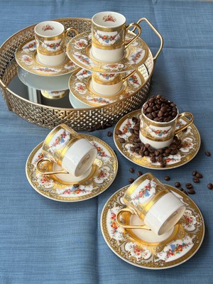 Rossev  Türk Kahve Fincanı 24K Fruta 6 Kişilik 12 Parça