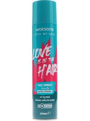 Watsons Ultra Güçlü Saç Spreyi 250 ml Tüm Saç Tipleri için Canlandırıcı Keratin İçerir