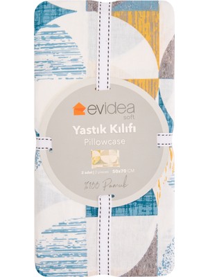 Evidea Soft Vivet 2'li Yastık Kılıfı - Renkli - 50X70 cm