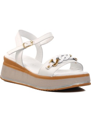 Voyager 9716 Beyaz  Kadın Sandalet