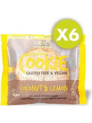 Mom's Natural Foods 6'lı Glutensiz Limon & Hindistan Cevizi Cookie