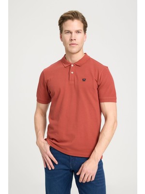 Wrangler Kısa Kollu Polo T-shirt Brick