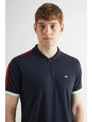 Gant Erkek Lacivert Regular Fit Renk Bloklu Polo