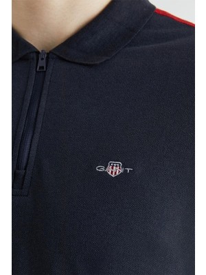 Gant Erkek Lacivert Regular Fit Renk Bloklu Polo