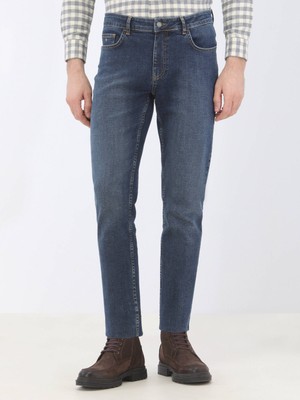 Kip Lacivert Slim Fit Denim Pantolon