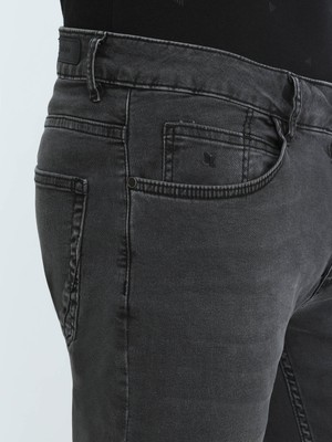 Kip Koyu Gri Slim Fit Denim Pamuk Karışımlı Pantolon