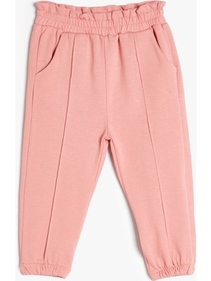 Koton Jogger Eşofman Altı Beli Lastikli Cepli Beli Fırfırlı