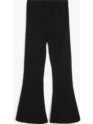 Koton Kız Çocuk Ispanyol Paça Pantolon Fitilli Yırtmaç Detaylı Beli Lastikli