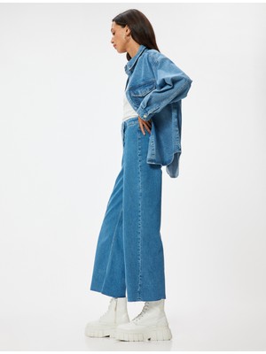 Koton Geniş Kısa Paça Kot Pantolon Yüksek Bel - Sandra Jeans