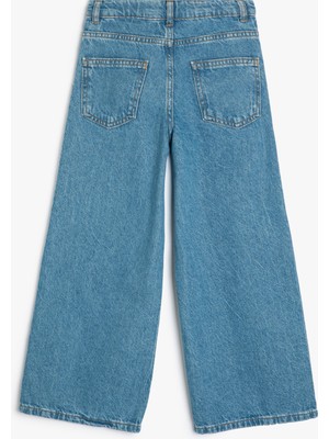 Koton Geniş Paça Kot Pantolon Cepli Pamuklu - Wide Leg Jean