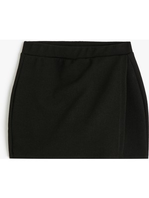 Koton Basic Mini Şort Etek Kruvaze Beli Lastikli