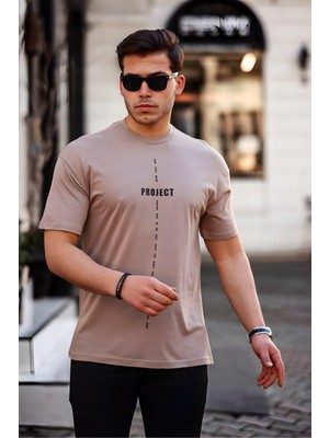 Oksit Trc 2774 Project Ön ve Arka Baskılı Bisiklet Yaka Erkek Tshirt