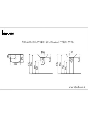 İdevit Nova Lavabo 35X45 cm