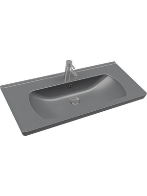 Seramiksan Saturn 100X45 cm Mat Antrasit Etajer Uyumlu Lavabo A142031K