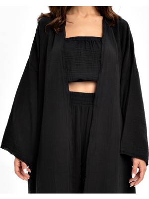 Husufi Holly Siyah Kimono