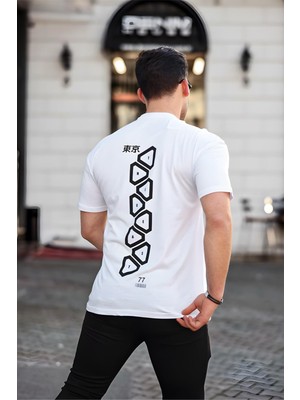 Oksit Trc 2774 Project Ön ve Arka Baskılı Bisiklet Yaka Erkek Tshirt