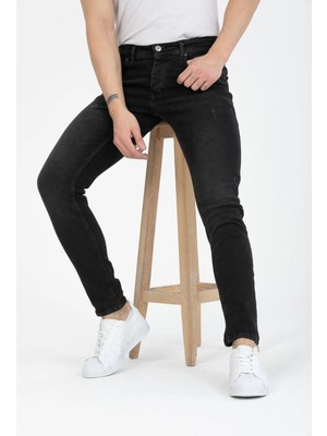 Denim Loni Enerjin Denim Slim Fit Siyah Jean PANTOLON-6694