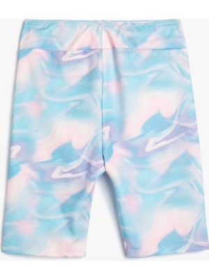 Koton Kısa Spor Tayt Batik Desenli Beli Lastikli