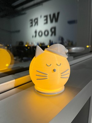 Root Made Sevimli Kedi Tealight Mumluk Dekoratif Kedi Masa Dekoru Konsol Süsü Dekoratif Hediye Şapkalı Kedi