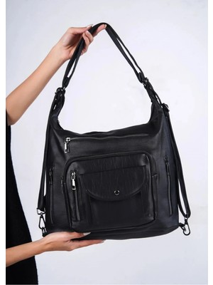 Dsd Vegan Yıkama Deri Çok Gözlü Kadın Çantası 3 In 1