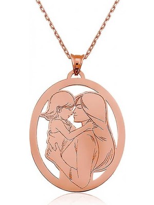 Gumush ​gümüş Rose Anne Kız Kolye