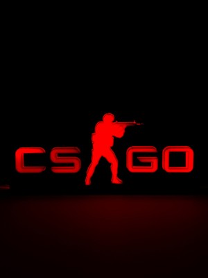 Domini Counter-Strike - Cs:go - Rgb LED Işıklı 3 Boyutlu Tabela - 20CM x 10CM x 2cm (Bluetooth Kontrollü)