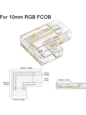 Cata 4 Adet Şeffaf L Şekli Kapak Konnektörleri 4pin Rgb Fcob 10MM LED Şerit Işıklar Lehimsiz Bağlantı