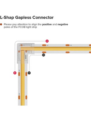 Cata 4 Adet Şeffaf L Şekli Kapak Konnektörleri 3pin Cct Fcob 10MM LED Şerit Işıklar Lehimsiz Bağlantı