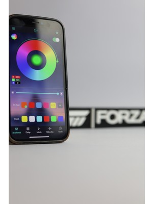 Domini Forza Horizon - Rgb LED Işıklı 3 Boyutlu Tabela - 20CM x 3cm x 2cm (Bluetooth Kontrollü)