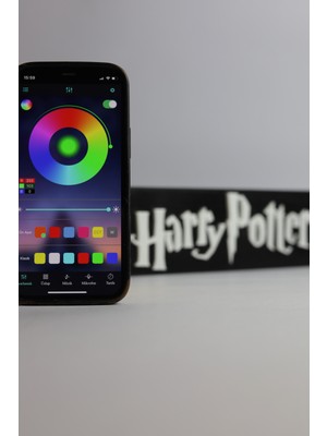 Domini Harry Potter - Rgb LED Işıklı 3 Boyutlu Tabela - 20CM x 7cm x 2cm (Bluetooth Kontrollü)