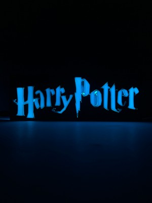 Domini Harry Potter - Rgb LED Işıklı 3 Boyutlu Tabela - 20CM x 7cm x 2cm (Bluetooth Kontrollü)