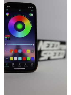 Domini Need For Speed - Rgb LED Işıklı 3 Boyutlu Tabela - 20CM x 7cm x 2cm (Bluetooth Kontrollü)