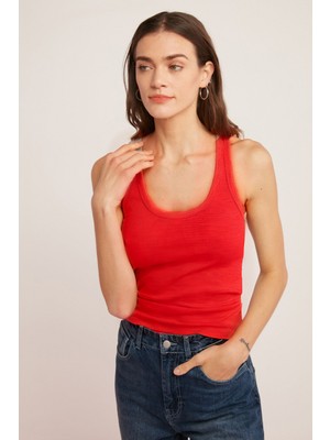 Yakamel Kadın Basic Fitilli Askılı Sporcu Atlet