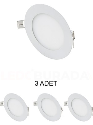Cata CT-5144 Slim LED Panel 3W Günışığı (Sarı Işık) - 3'lü Paket