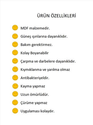 Tncn Mobilya Düzce  Duvar Paneli (30 Adet ) Dekoratif, Duvar Çıtası, Ahşap Duvar Paneli, Boyanabilir, Ham, Mdf