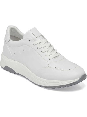 Tergan Beyaz Deri Erkek Sneaker - E24I1Ay56860-A26 Beyaz