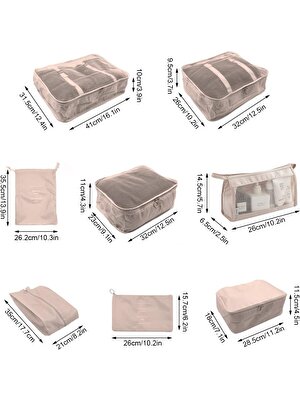 Deming Bavullar Için 8 Adet Paketleme Küpü, Seyahat Paketleme Küpleri, Su Geçirmez Seyahat Bavulu Düzenleyici Paketleme Çantaları Ayakkabı Çantası Saklama Çantaları, Set Seyahat Küpleri B (Yurt Dışından)